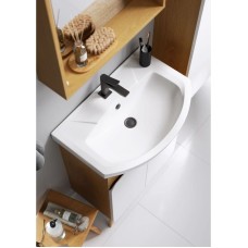 Комплект мебели дуб золотой/белый матовый 66 см Aqwella Basic BAS0106DZ + 4620008192475 + BAS0207DZ