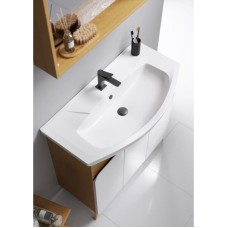 Комплект мебели дуб золотой/белый матовый 87,5 см Aqwella Basic BAS0108DZ + 4620008197456 + BAS0207DZ