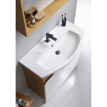 Комплект мебели дуб золотой/белый матовый 87,5 см Aqwella Basic BAS0108DZ + 4620008197456 + BAS0210DZ