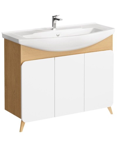 Комплект мебели дуб золотой/белый матовый 106,5 см Aqwella Basic BAS0110DZ + 4620008197388 + BAS0210DZ