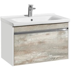 Комплект мебели белый глянец/бетон пайн 80 см Акватон Капри 1A230201KPDA0 + 1WH302251 + 1A230402KPDA0