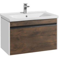 Комплект мебели белый глянец/таксония темная 80 см Акватон Капри 1A230201KPDB0 + 1WH302251 + 1A230402KPDB0