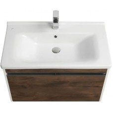 Комплект мебели белый глянец/таксония темная 80 см Акватон Капри 1A230201KPDB0 + 1WH302251 + 1A230402KPDB0