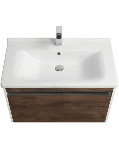 Комплект мебели белый глянец/таксония темная 80 см Акватон Капри 1A230201KPDB0 + 1WH302251 + 1A230402KPDB0