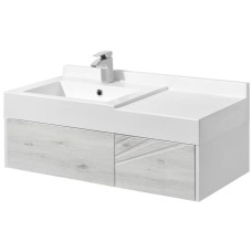 Комплект мебели белый глянец/ольха наварра 100 см Акватон Сакура 1A234901SKW80 + 1A71973KSK010 + 1A235102SKW80