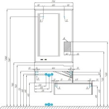 Комплект мебели белый глянец/ольха наварра 80 см Акватон Сакура 1A236401SKW80 + 1A71993KSK010 + 1A236502SKW80