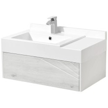 Комплект мебели белый глянец/ольха наварра 80 см Акватон Сакура 1A236401SKW80 + 1A71993KSK010 + 1A236502SKW80