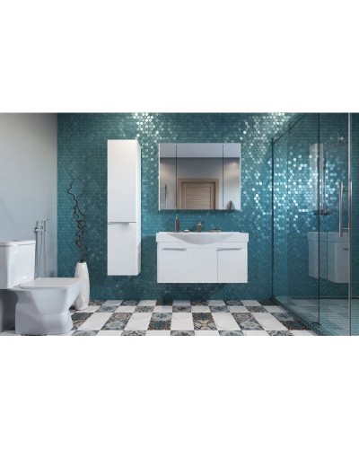 Комплект мебели белый глянец 100 см Акватон Беверли 1A236701BV010 + 1WH302502 + 1A237202BV010