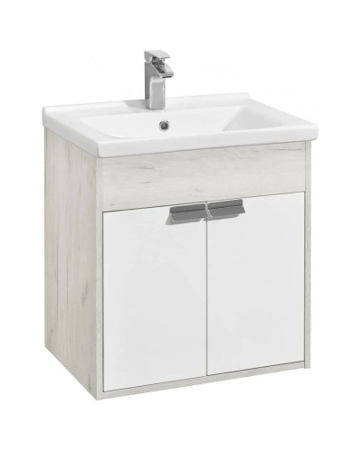 Комплект мебели белый глянец/дуб крафт 60 см Акватон Флай 1A237301FAX10 + 1WH302421 + 1A237602FA860