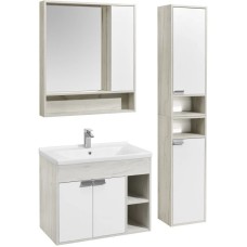 Комплект мебели белый глянец/дуб крафт 80 см Акватон Флай 1A237401FAX10 + 1WH302251 + 1A237702FAX10