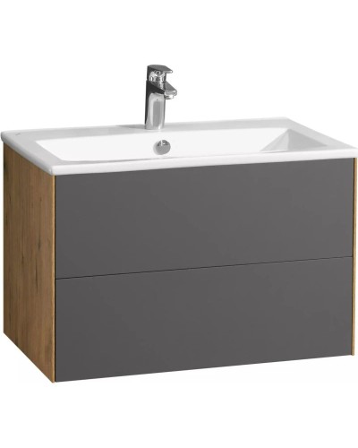 Комплект мебели графит софт/дуб веллингтон 75 см Акватон Сохо 1A258101AJA00 + 1WH501619 + 1A258302AJA0L