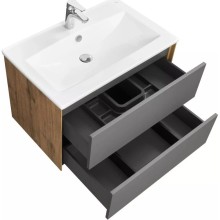 Комплект мебели графит софт/дуб веллингтон 75 см Акватон Сохо 1A258101AJA00 + 1WH501619 + 1A258302AJA0R