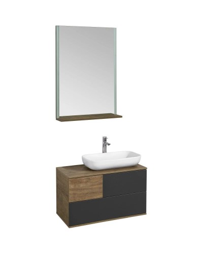 Комплект мебели дуб кантри/антрацит 85 см Акватон Терра 1A247201TEKA0 + 1AX169WBXX000 + 1A247302TEDY0