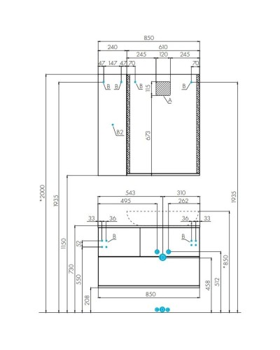 Комплект мебели дуб кантри/антрацит 85 см Акватон Терра 1A247201TEKA0 + 1AX169WBXX000 + 1A247302TEDY0