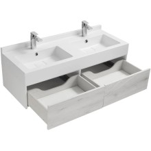 Комплект мебели белый глянец/ольха наварра 120 см Акватон Сакура 1A219701SKW80 + 1A72433KSK010 + 1A220002SKW80