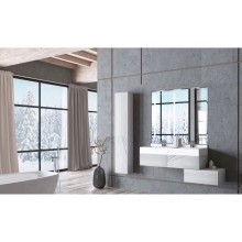 Комплект мебели белый глянец/ольха наварра 120 см Акватон Сакура 1A219701SKW80 + 1A72433KSK010 + 1A220002SKW80