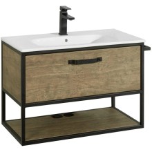 Комплект мебели дуб кантри/черный 80 см Акватон Лофт Фабрик 1A242401LTDY0 + 732799C000 + 1A242602LTDY0