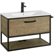 Комплект мебели дуб кантри/черный 80 см Акватон Лофт Фабрик 1A242401LTDY0 + 732799C000 + 1A242602LTDY0