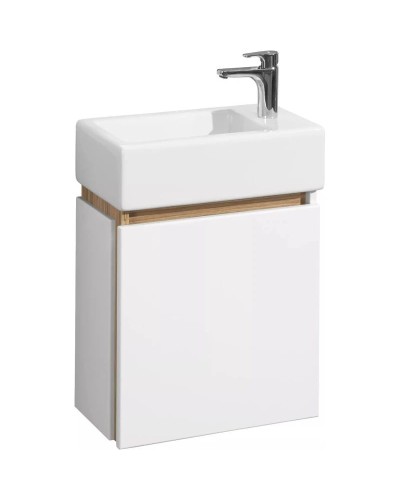 Комплект мебели белый глянец/эбони светлый 46 см Акватон Эклипс 1A172801EK49L + 1WH301972 + 1A129002EK010