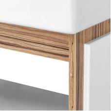 Комплект мебели белый глянец/эбони светлый 46 см Акватон Эклипс 1A172801EK49L + 1WH301972 + 1A129002EK010