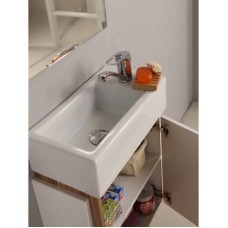 Комплект мебели белый глянец/эбони светлый 46 см Акватон Эклипс 1A172801EK49R + 1WH301972 + 1A129002EK010