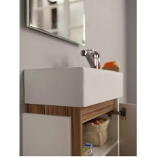 Комплект мебели белый глянец/эбони светлый 46 см Акватон Эклипс 1A172801EK49R + 1WH301972 + 1A129002EK010