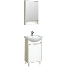 Комплект мебели белый глянец/ясень фабрик 50,5 см Акватон Рико 1A212401RIB90 + 1WH207781 + 1A212302RIB90