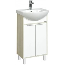 Комплект мебели белый глянец/ясень фабрик 50,5 см Акватон Рико 1A212401RIB90 + 1WH207781 + 1A212302RIB90