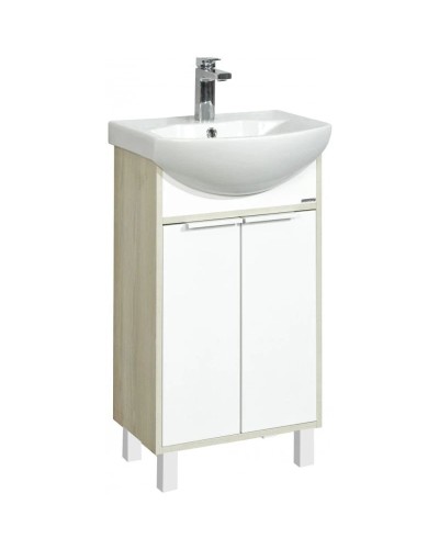 Комплект мебели белый глянец/ясень фабрик 50,5 см Акватон Рико 1A212401RIB90 + 1WH207781 + 1A212302RIB90