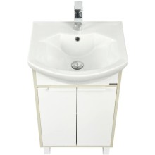 Комплект мебели белый глянец/ясень фабрик 50,5 см Акватон Рико 1A212401RIB90 + 1WH207781 + 1A212302RIB90