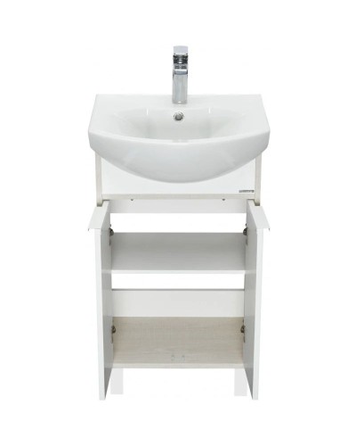 Комплект мебели белый глянец/ясень фабрик 50,5 см Акватон Рико 1A212401RIB90 + 1WH207781 + 1A212302RIB90