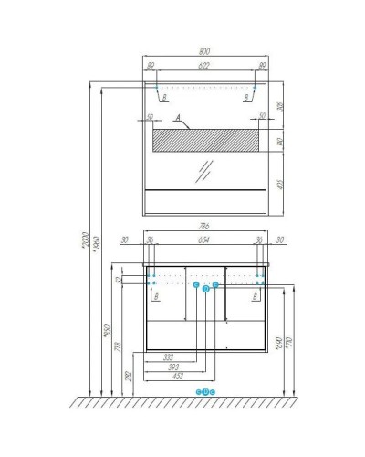 Комплект мебели белый матовый 80 см Акватон Ривьера 1A239001RVX20 + 732799C000 + 1A239102RVX20