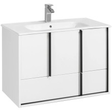 Комплект мебели белый матовый 80 см Акватон Ривьера 1A239001RVX20 + 732799C000 + 1A239102RVX20