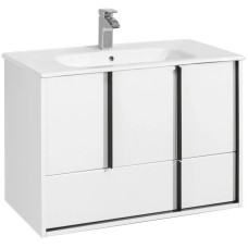 Комплект мебели белый матовый 80 см Акватон Ривьера 1A239001RVX20 + 732799C000 + 1A239102RVX20