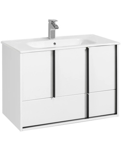 Комплект мебели белый матовый 80 см Акватон Ривьера 1A239001RVX20 + 732799C000 + 1A239102RVX20