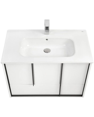 Комплект мебели белый матовый 80 см Акватон Ривьера 1A239001RVX20 + 732799C000 + 1A239102RVX20