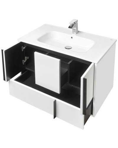 Комплект мебели белый матовый 80 см Акватон Ривьера 1A239001RVX20 + 732799C000 + 1A239102RVX20