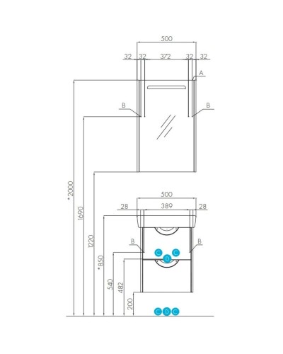 Комплект мебели дуб фьорд 50 см Акватон Сильва 1A211701SIW60 + 1WH302184 + 1A215502SIW6L