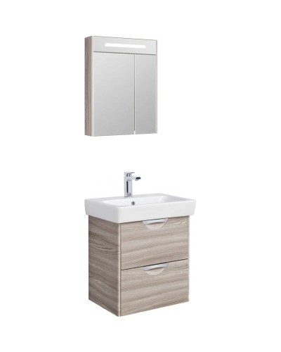 Комплект мебели дуб фьорд 60 см Акватон Сильва 1A211801SIW60 + 1WH302186 + 1A216202SIW60