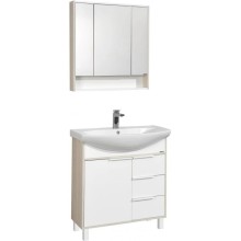 Комплект мебели белый глянец/ясень фабрик 80,5 см Акватон Рико 1A215401RIB90 + 1WH207783 + 1A215302RIB90