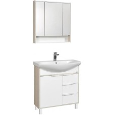 Комплект мебели белый глянец/ясень фабрик 80,5 см Акватон Рико 1A215401RIB90 + 1WH207783 + 1A215302RIB90