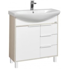 Комплект мебели белый глянец/ясень фабрик 80,5 см Акватон Рико 1A215401RIB90 + 1WH207783 + 1A215302RIB90