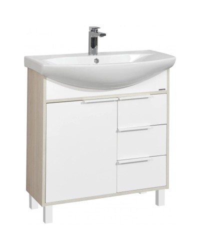 Комплект мебели белый глянец/ясень фабрик 80,5 см Акватон Рико 1A215401RIB90 + 1WH207783 + 1A215302RIB90