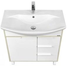 Комплект мебели белый глянец/ясень фабрик 80,5 см Акватон Рико 1A215401RIB90 + 1WH207783 + 1A215302RIB90