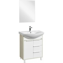 Комплект мебели белый глянец/ясень фабрик 65 см Акватон Рико 1A213301RIB90 + 1WH207782 + 1A216402RI010