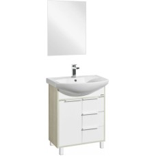 Комплект мебели белый глянец/ясень фабрик 65 см Акватон Рико 1A213301RIB90 + 1WH207782 + 1A216402RI010