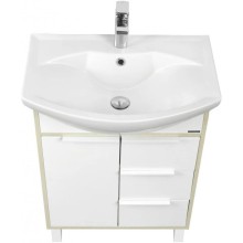 Комплект мебели белый глянец/ясень фабрик 65 см Акватон Рико 1A213301RIB90 + 1WH207782 + 1A216402RI010