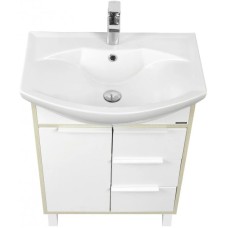 Комплект мебели белый глянец/ясень фабрик 65 см Акватон Рико 1A213301RIB90 + 1WH207782 + 1A216402RI010