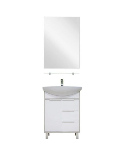 Комплект мебели белый глянец/ясень фабрик 65 см Акватон Рико 1A213301RIB90 + 1WH207782 + 1A216402RI010