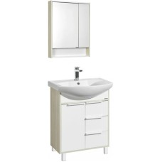 Комплект мебели белый глянец/ясень фабрик 65 см Акватон Рико 1A213301RIB90 + 1WH207782 + 1A215202RIB90